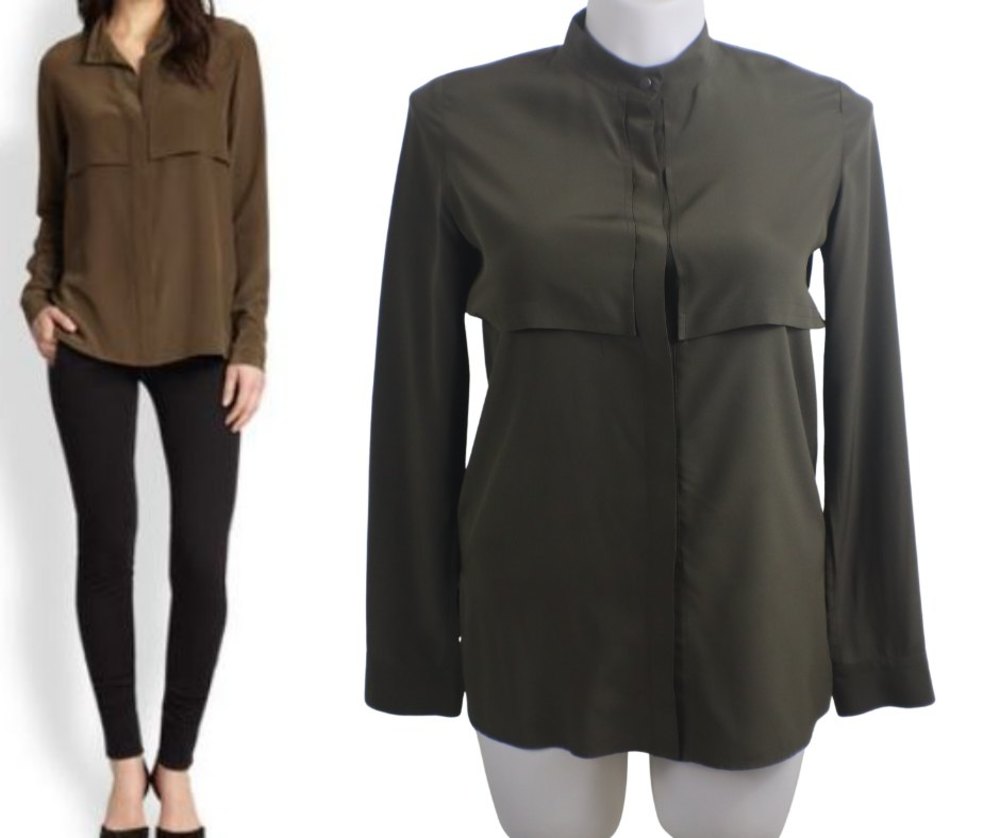Vince Olive Green Blouse